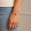 DRAWELL colorful enamel custom drawing chain bracelet worn on wrist