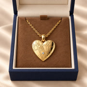 DRAWELL personalized heart map necklace - gold gift box