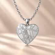 DRAWELL personalized heart map necklace - silver product
