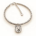 Personalized silver dog portrait charm bracelet