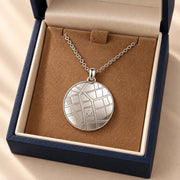 DRAWELL personalized round map necklace - silver gift box