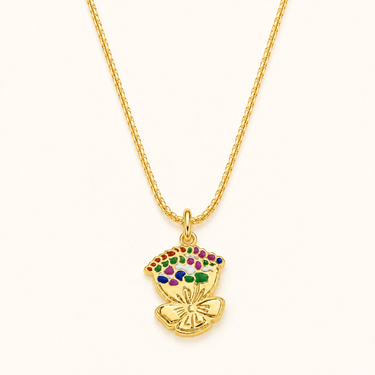 Personalized drawing enamel necklace made from custom artwork