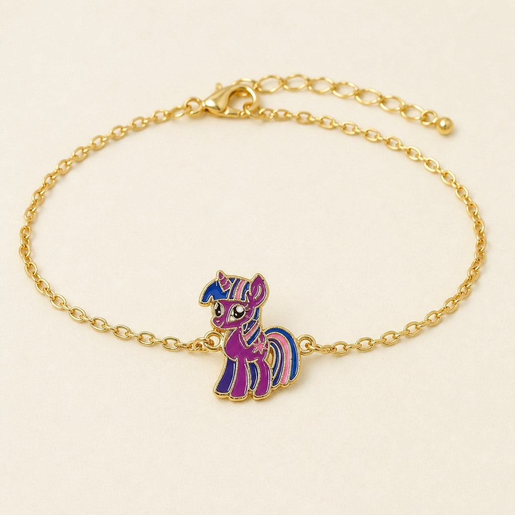 Custom Drawing Enamel Chain Bracelet – Stainless Steel in gold finish