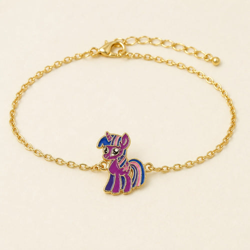 Custom Drawing Enamel Chain Bracelet – Stainless Steel in gold finish