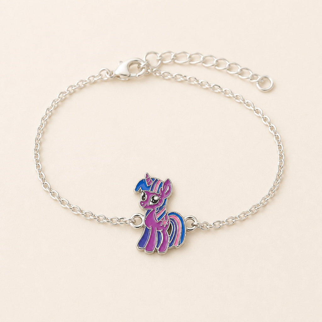 Custom Drawing Enamel Chain Bracelet – Stainless Steel in silver finish