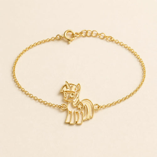 Custom Drawing Chain Bracelet – 925 Sterling Silver in gold finish