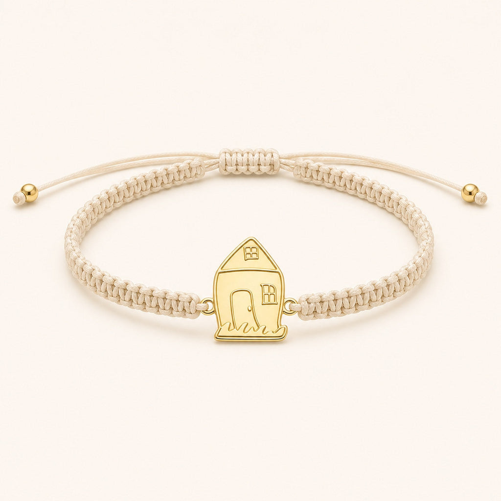 Women's Custom Drawing Cord Bracelet – Stainless Steel in gold finish