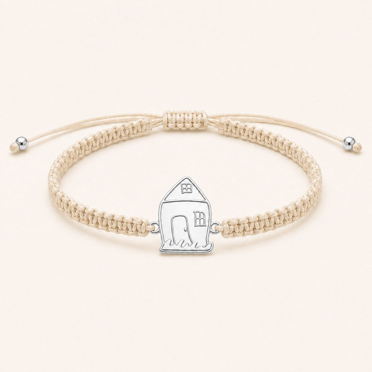 Women's Custom Drawing Cord Bracelet – Stainless Steel in silver finish