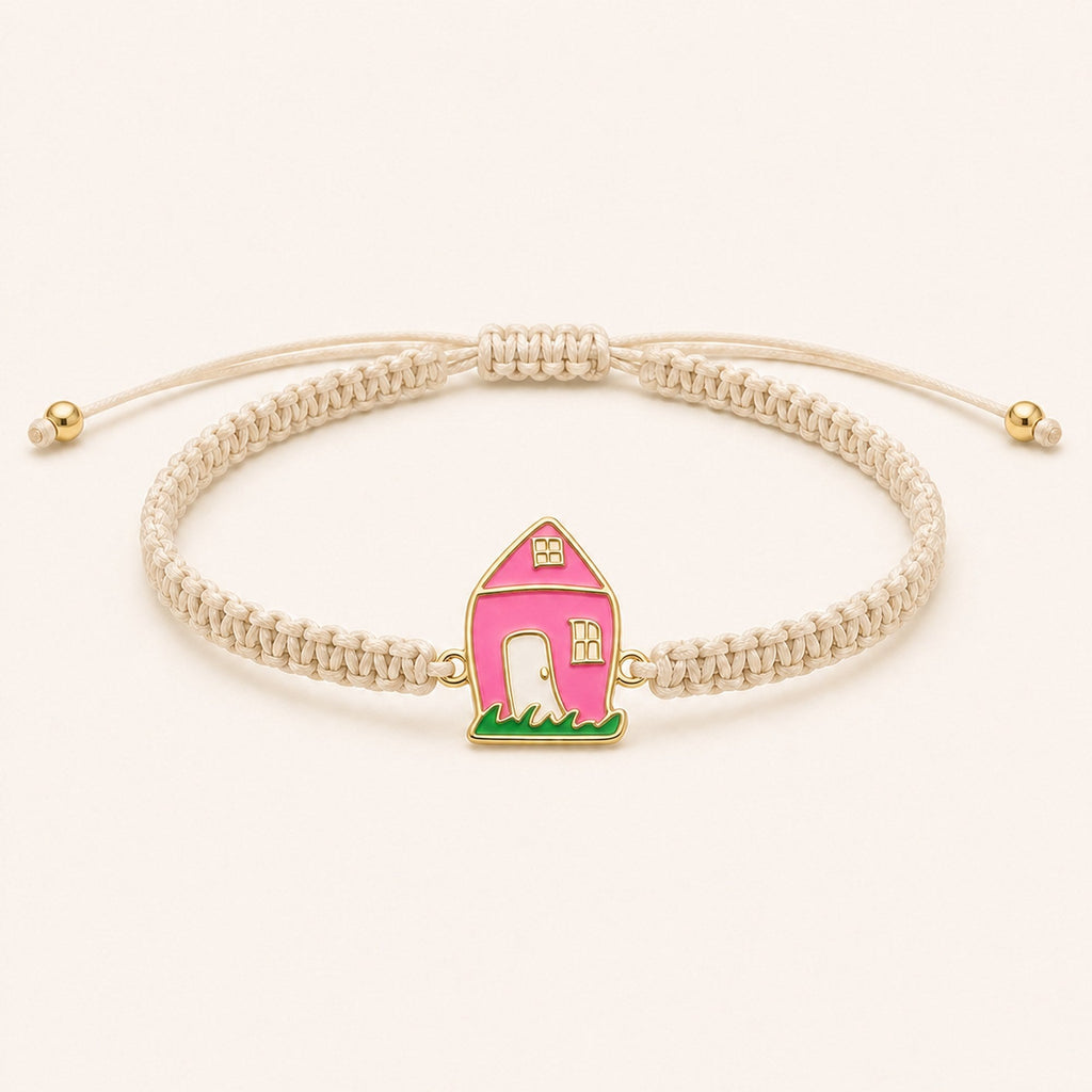 Women's Custom Drawing Enamel Cord Bracelet – Stainless Steel in gold finish