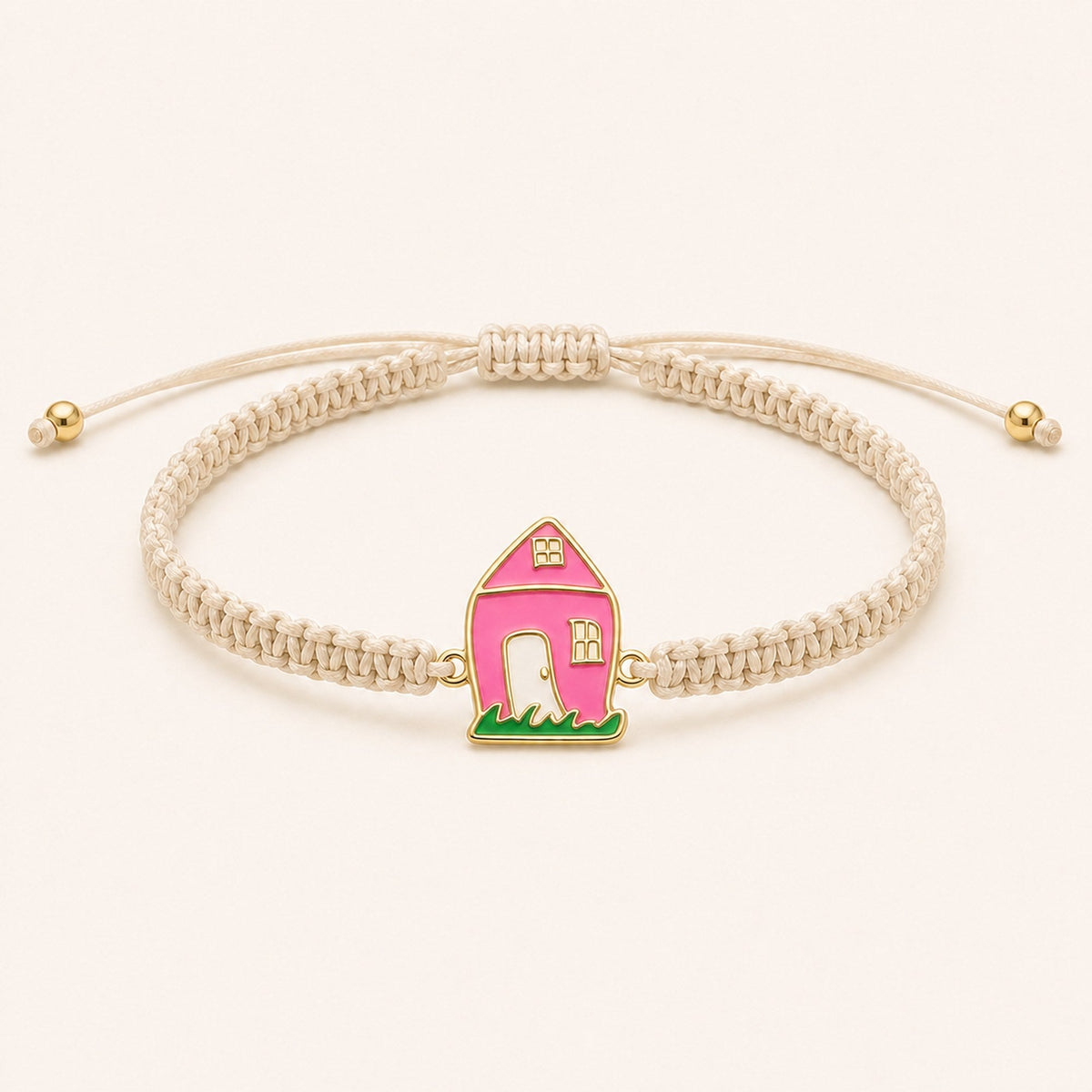 Women's Custom Drawing Enamel Cord Bracelet – Stainless Steel in gold finish