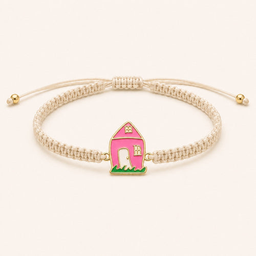 Women's Custom Drawing Enamel Cord Bracelet – Stainless Steel in gold finish