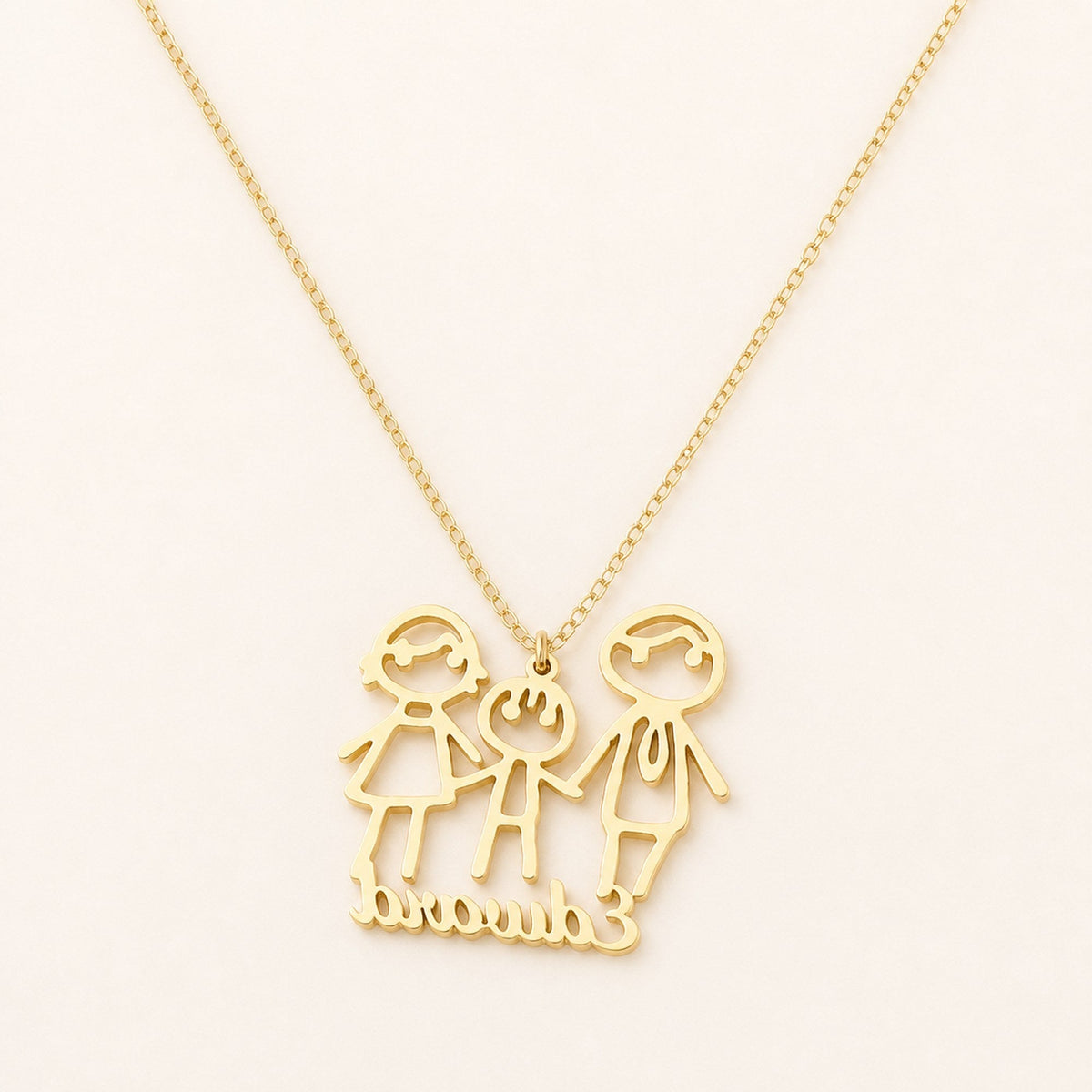 Custom Drawing Necklace – Stainless Steel in gold finish