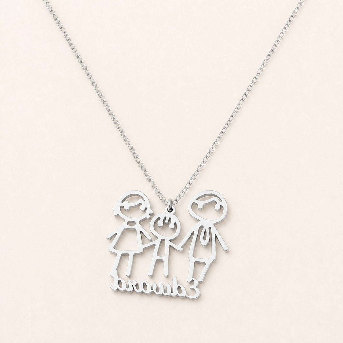 Custom Drawing Necklace – Stainless Steel in silver finish