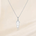 Custom DRAWELL necklace in silver finish, front view